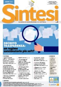 Copertina della Rivista Sintesi - Agosto 2022