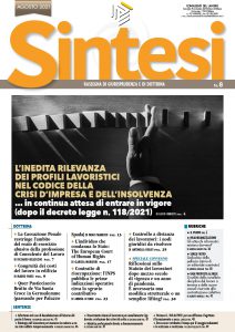Copertina della Rivista Sintesi - Agosto 2021