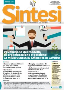 Copertina della Rivista Sintesi - Febbraio 2022