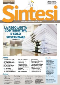 Copertina della Rivista Sintesi - Novembre 2020