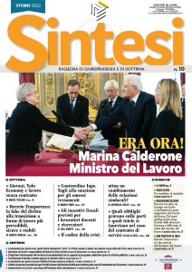Copertina della Rivista Sintesi - Ottobre 2022