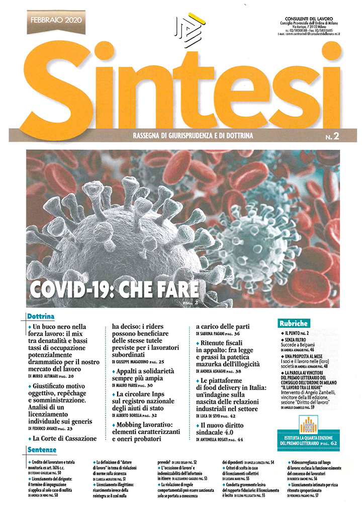 Rivista Sintesi Febbraio 2020