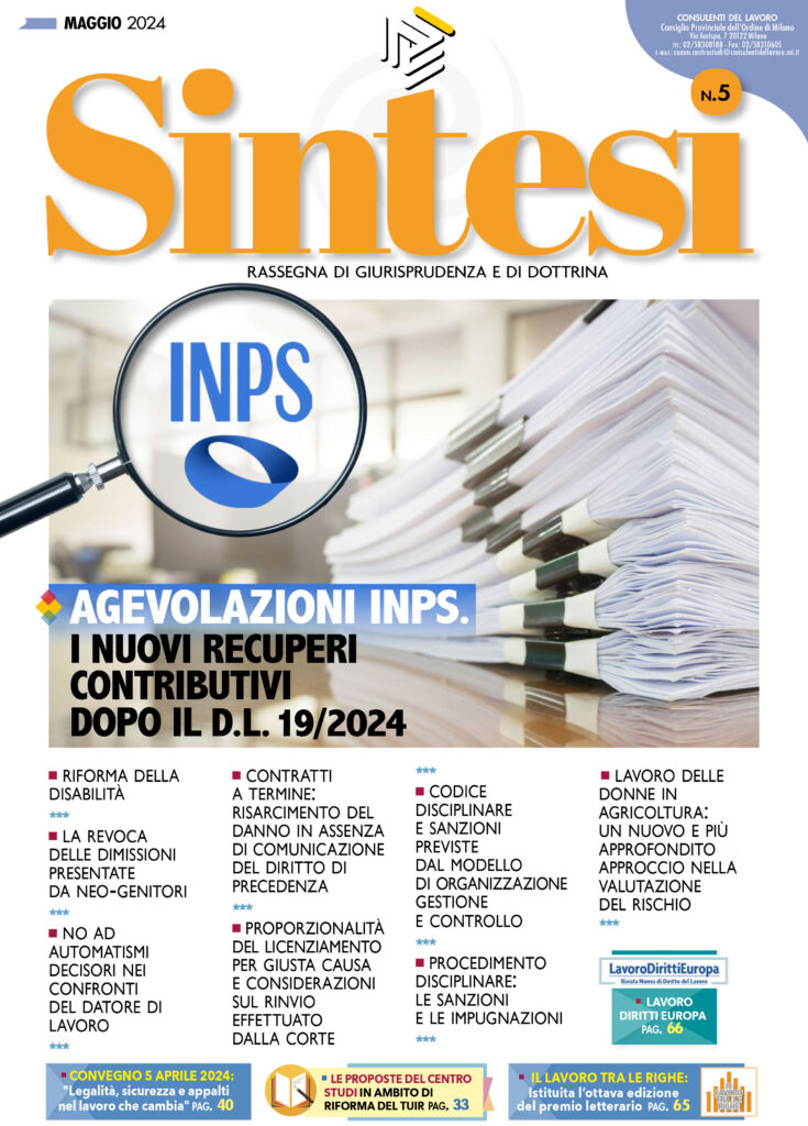 Sintesi MAGGIO 24
