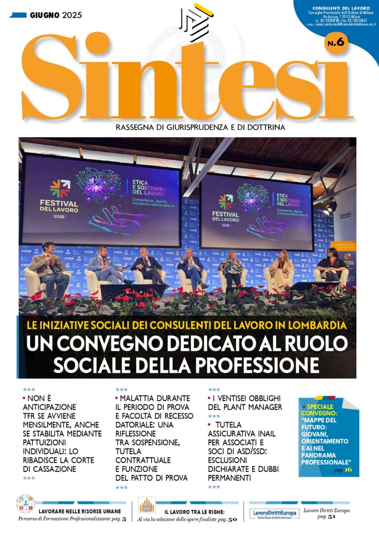 Copertina Rivista sintesi - Giugno 2025