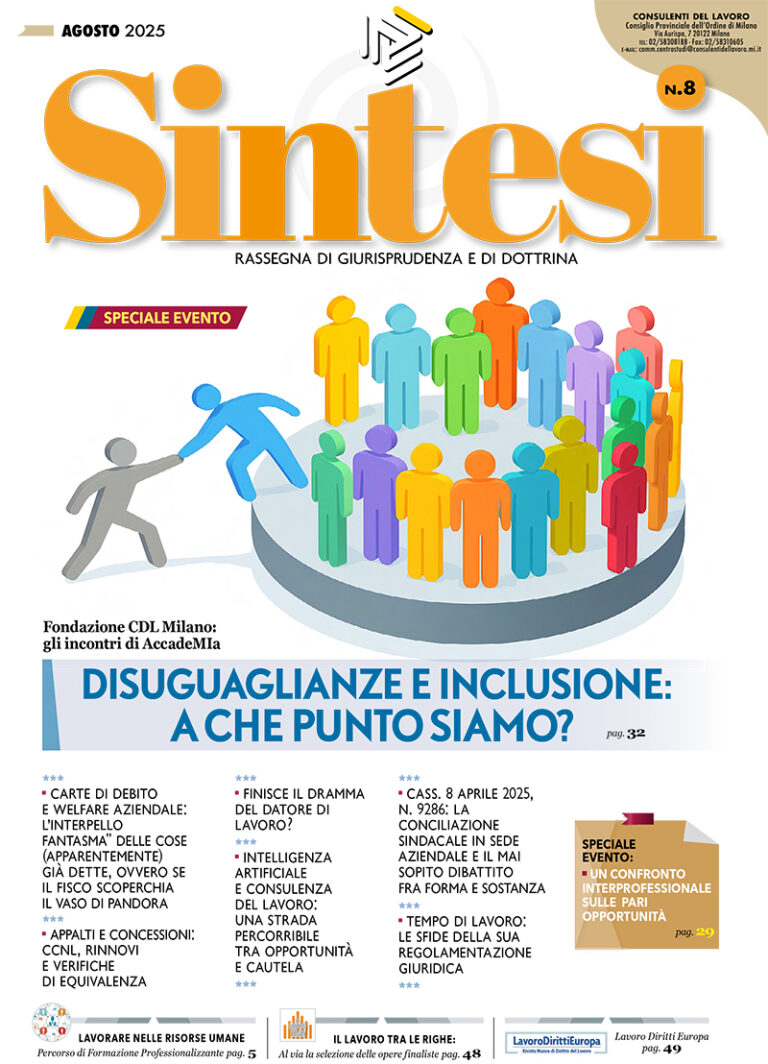 Copertina Rivista sintesi - Agosto 2025