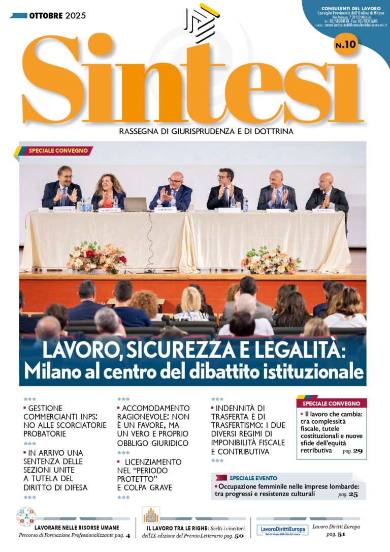 Copertina Rivista sintesi - Ottobre 2025