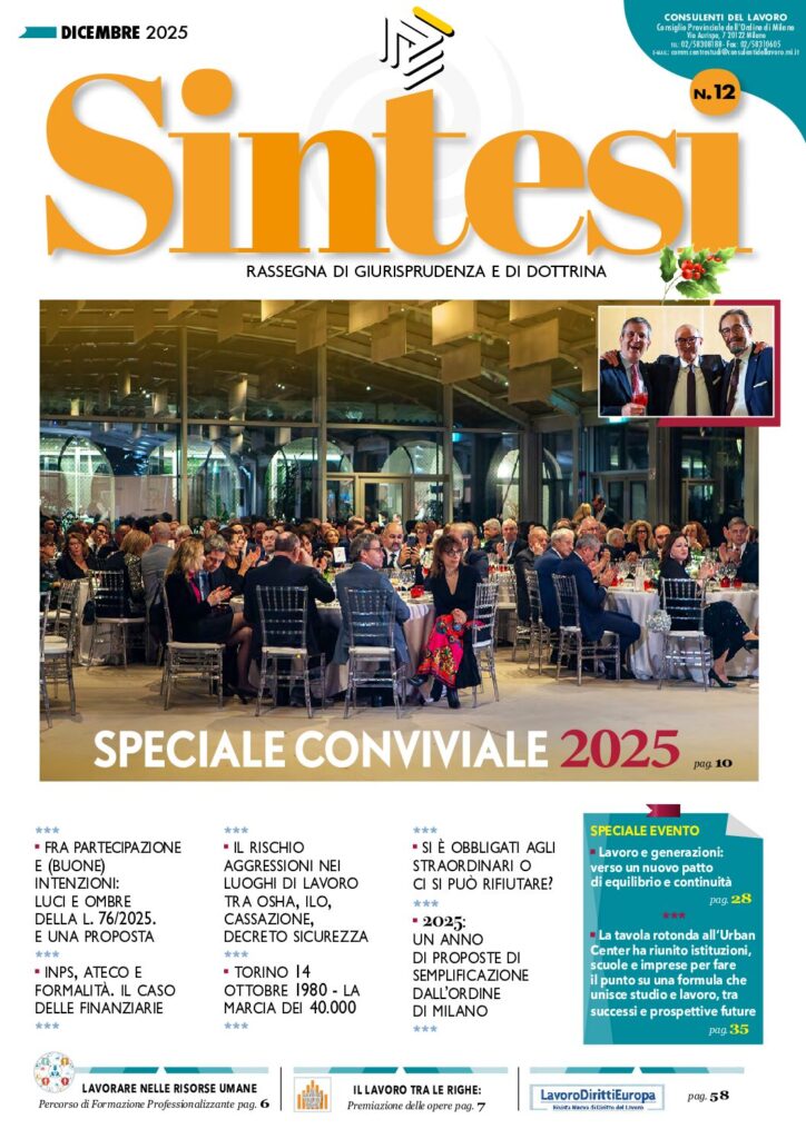 Copertina della Rivista Sintesi - Dicembre 2025
