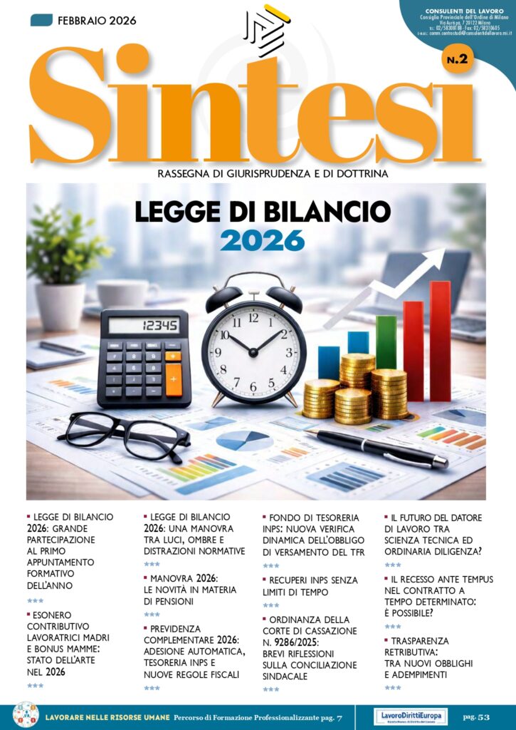 Copertina della Rivista Sintesi - Febbraio 2026