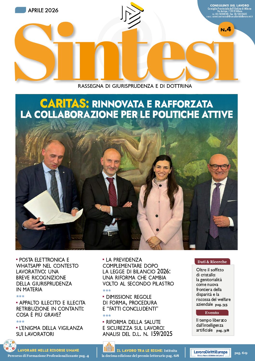 Copertina Rivista sintesi - Aprile 2026