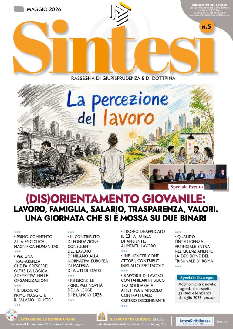 Copertina Rivista sintesi - Maggio 2026