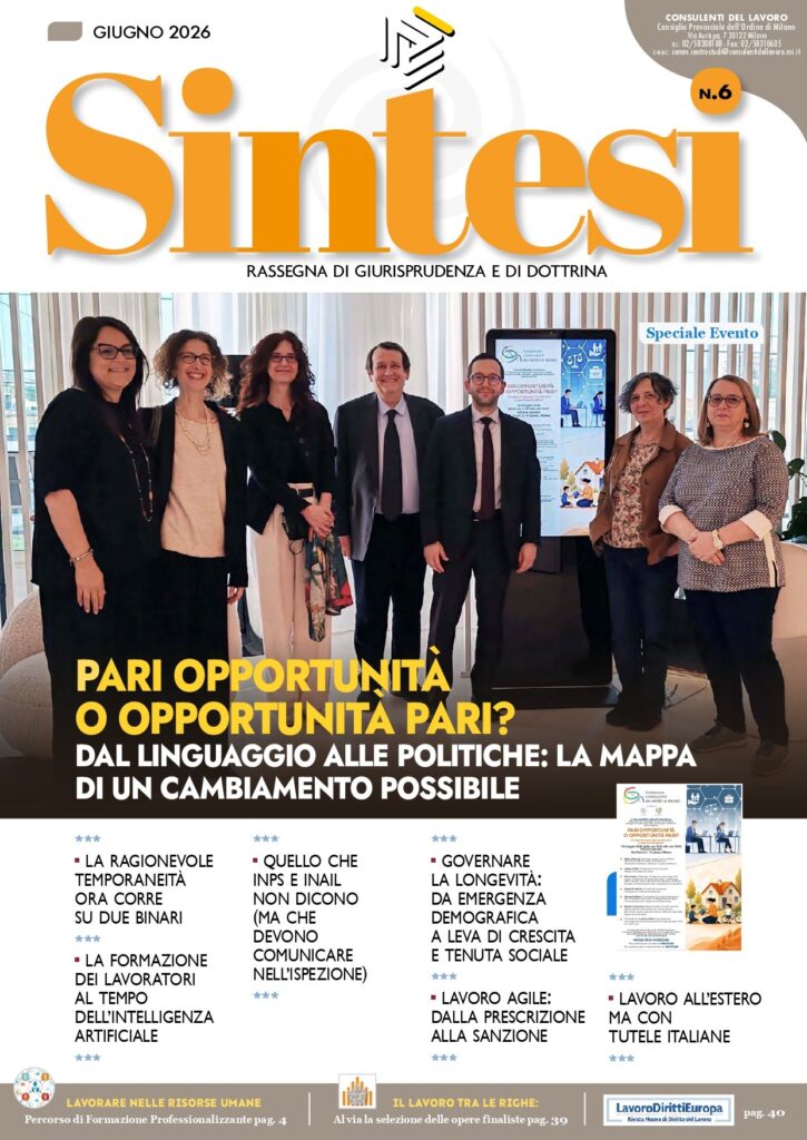 Copertina della Rivista Sintesi - Giugno 2026