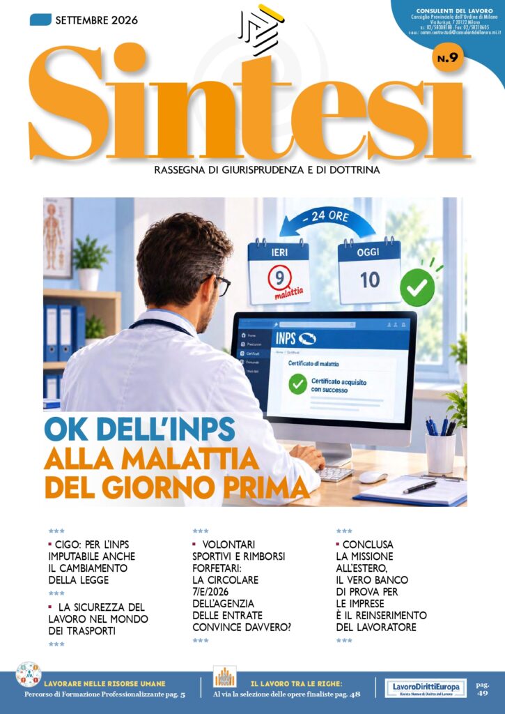 Copertina della Rivista Sintesi - Settembre 2026