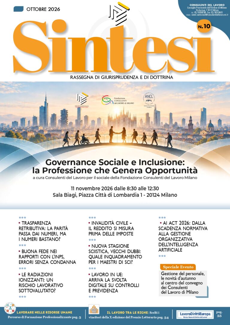 Copertina Rivista sintesi - Ottobre 2026